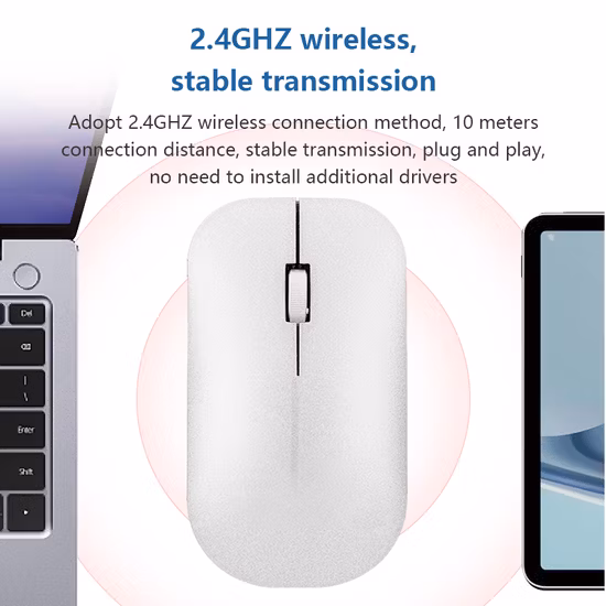 Mouse wireless silenzioso dual mode ricaricabile 2.4G RGB Mouse da gioco wireless 2 in 1