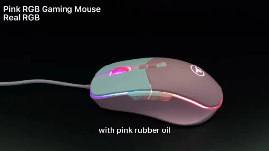 Mouse da gioco RGB rosa con porta USB cablata per computer 8d Mouse da gioco RGB rosa cablato